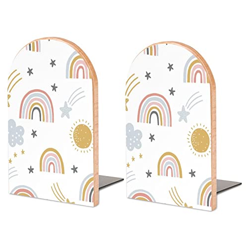 Packung Mit 2 Buchstützen Sterne Regenbogen Rutschfester Bücherständer Aus Holz Bücherregal Bücherhalter Für Home Desk Office Library Packung Mit 2 Buchstützen Sterne Regenbogen Rutschfester Bücherständer Aus Holz Bücherregal Bücherhalter Für Home Desk Office Library von Lurnise