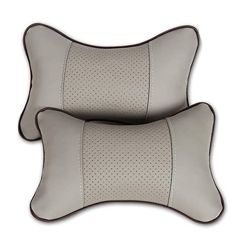Lurowo 2 Stück PU Leder Auto Nackenkissen Autositz Kopf Nackenstütze Kopfstütze Atmungsaktiv Kissen Stoßdämpfung Anti Müdigkeit Auto Decor Zubehör,Grau Lurowo 2 Stück PU Leder Auto Nackenkissen Autositz Kopf Nackenstütze Kopfstütze Atmungsaktiv Kissen Stoßdämpfung Anti Müdigkeit Auto Decor Zubehör,Grau von Lurowo