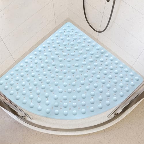 Lurowo Duschmatte rutschfest Eckduschmatte 70 * 70cm, Duscheinlage Dreieckig mit Saugnäpfe für Eckdusche, Dreieckige Antirutschmatte Eckdusche von Lurowo