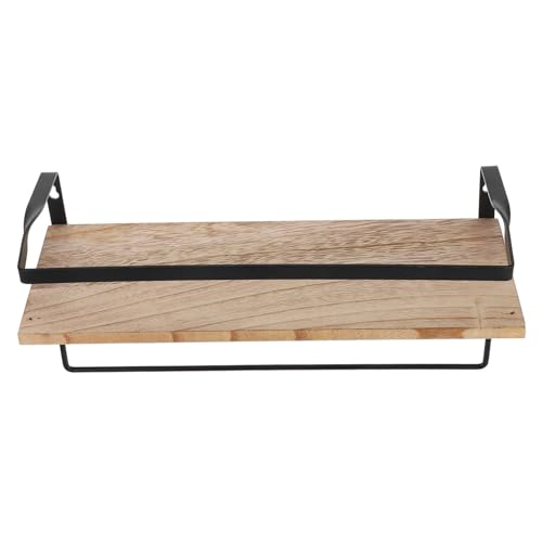 Lurrose Holzregal Für Wand Badezimmerregal Schwebendes Regal Badezimmer-Organizer Handtuchhalter Badezimmer-dekor Ablage Zur Wandmontage Ablage Für Küche von Lurrose