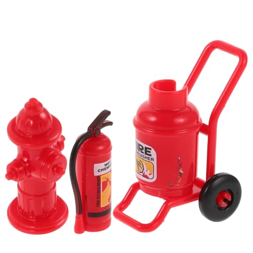 Lurrose 1 Satz Simulation eines Hydranten Feuerlöscher Kunststoff Dekoratives Zubehör Puppenhaus-Dekoration RC Auto Dekoration Kleiner Hausschmuck Mini-Feuerhydrant Plastik rot von Lurrose