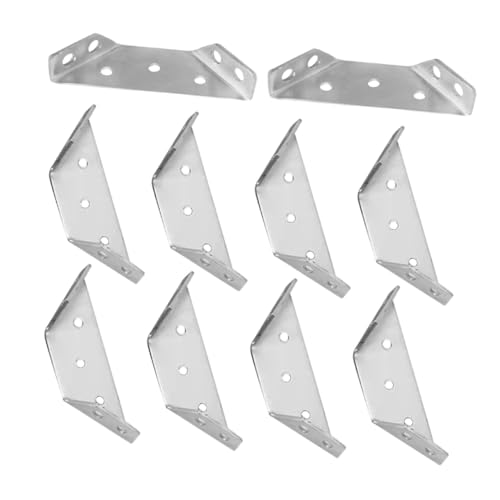Lurrose 10 Sätze Edelstahl Möbel Eckverbinder Winkelverbinder für Ablagen Tische Stühle Multifunktionale Stabile Eckwinkel mit Schrauben für Sichere Montage und Langlebige Unterstützung von Lurrose