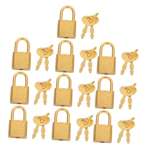 Lurrose 10 Sätze Teiliges Mini-vintage-Vorhängeschlösser mit Schlüssel Kleine Goldfarbene Metall-padlocks Robust und Tragbar für Tagebücher Schmuck Aufbewahrungsboxen Praktische von Lurrose