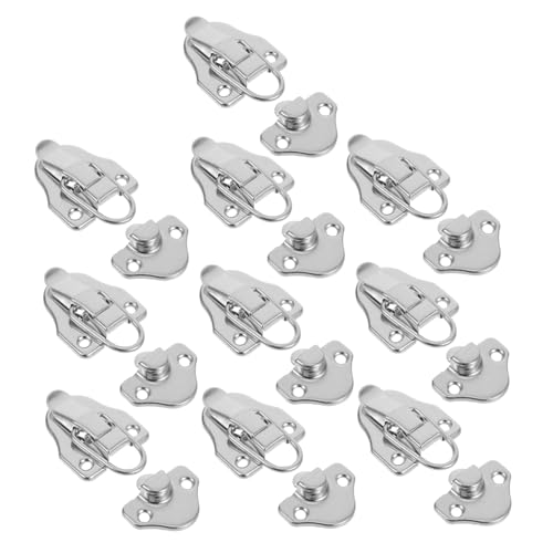 Lurrose 10 Stück Teiliges Metallverschluss Schnappverschluss aus Robustem Eisen Federbelasteter Kastenverschluss für Schmuck Gepäck Aufbewahrungsboxen Verstellbarer Hebelverschluss für von Lurrose
