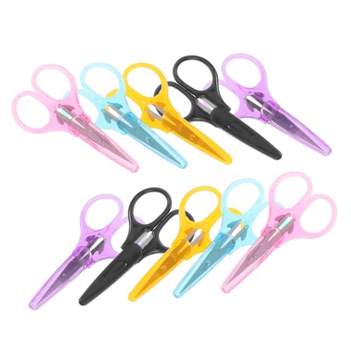 Lurrose 10 Stück Teiliges Sicherheits Scheren mit Abgerundeter Spitze Multifunktionale Bastelscheren für Büro und Handwerk Tragbar und Leicht für Kunst und Diy Projekte von Lurrose