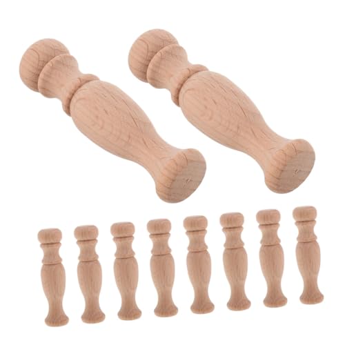 Lurrose 10 Stück Unlackierte Holzbaluster für DIY Projekte Handgeschnitzte Möbelspindeln mit Römischem Säulenkopf für Möbel und Wohnkulturgestaltung von Lurrose