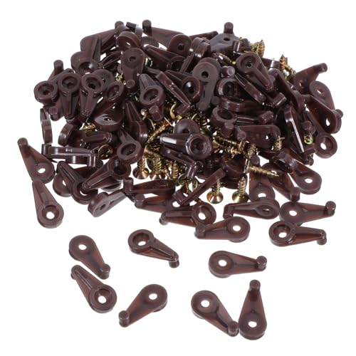 Lurrose 100 Sätze Kleiderspiegelklemme Glashalter -Clips Spiegel hängende Hardware Spiegelmontageklammern Schrankplatten-Clips Glashalteklammern mit Schrauben Vitrinenclips pp Braun von Lurrose