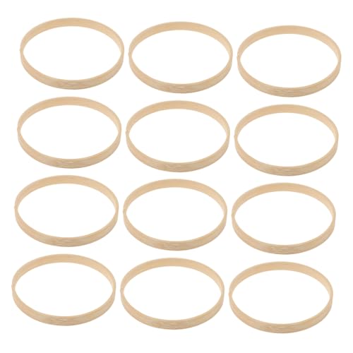 Lurrose 12 Stück Bambuskreiswebwerkzeuge Wiederverwendbare Traumfängerrahmen Bambusringe für Windspiele Makramee-Bambusringe Makramee-Ringe Bambuswerkzeuge Bambushandwerksmaterialien von Lurrose