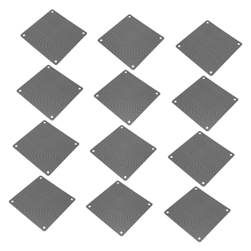 Lurrose 12 Stück Pc Staubnetz Lüftergitter zur Wärmeableitung, Belüftung Lüfternetz Computerlüftergitter Computer-Fan PVC Schwarz von Lurrose