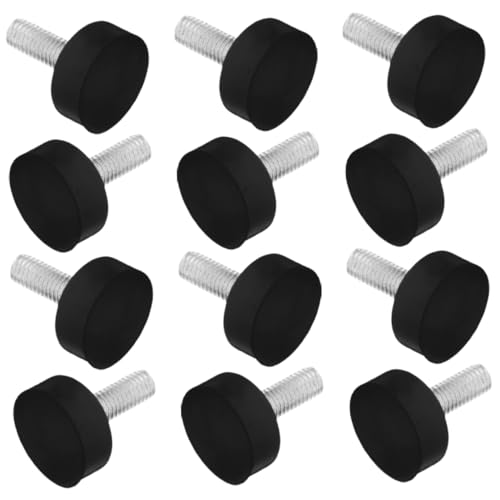 Lurrose 12 Stück Verstellbare Möbel Gummifüße mit Schrauben Vibrationsdämpfende Rutsch Pads für Waschmaschinen Kühlschränke Tische und Stühle Langlebige Industrie und Möbelstützen von Lurrose