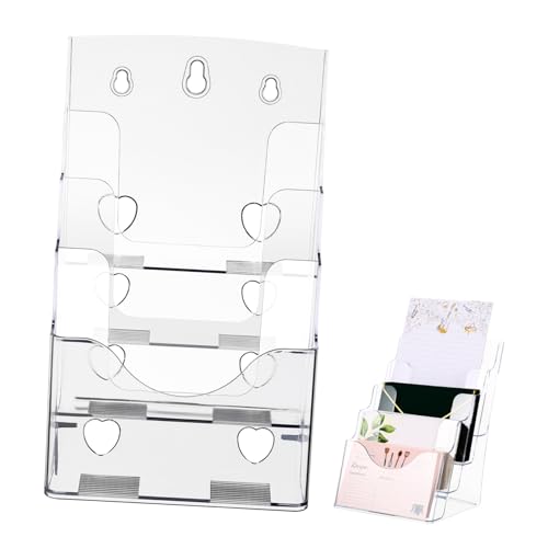 Lurrose 1Stk Daten-Rack-Box Zeitschriftendisplay mehrere Lesezeichen Ornamenthalter Anzeige bücherstützen bücherregal Acryl-Literaturhalter Desktop-Dokumenten-Organizer Plastik Transparent von Lurrose