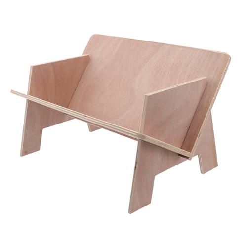 Lurrose 1Stück Kompaktes Holz Bücherregal Für Schreibtisch Einfacher Dokumentenständer Für Büro Arbeitszimmer Aufbewahrungslösung Logfarbe Für Magazine von Lurrose