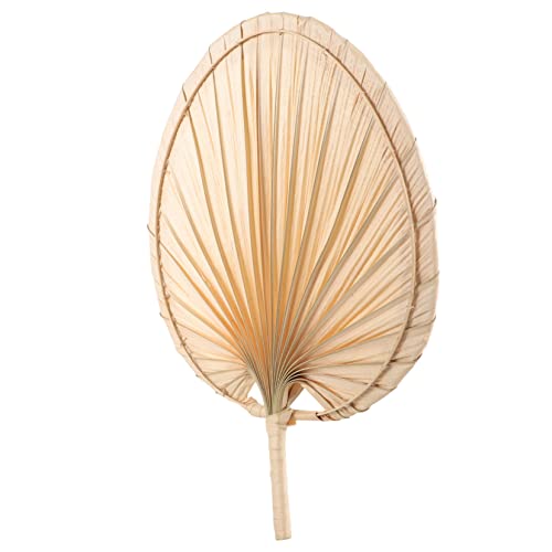 Lurrose 1Stücke Tragbarer Vintage Handfächer Palmblatt Handgefertigter Sommerfan für Strand Hochzeit und Party Rustikales Design als Raumdekoration Manuell Betrieben von Lurrose