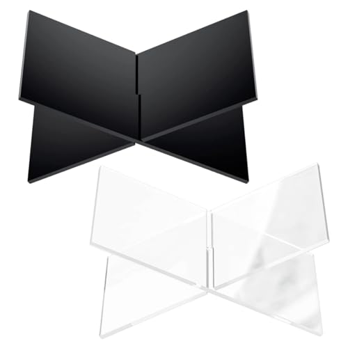 Lurrose 2 Sätze Buchhalter für Schreibtisch aus Acryl Transparenter und Schwarzer Ständer für Bibeln Kochbücher Magazine und Lehrbücher Platzsparendes Modernes Design für Zuhause und Büro von Lurrose