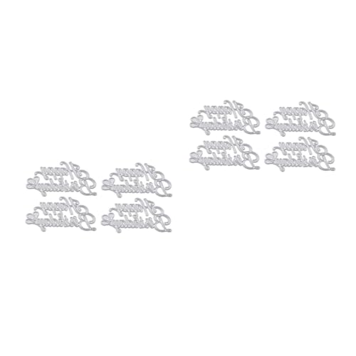 Lurrose 2 Sätze DIY Stanzmesserform Metallstanzform DIY Schablonenform Happy Birthday Stanzform Bastelstanzform Scrapbook Stanzform Kartenstanzform Silber 4 Stück * 2 von Lurrose