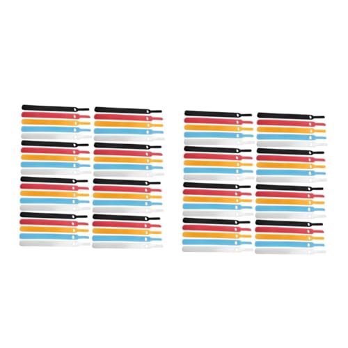 Lurrose 2 Sätze Klettband Kabelbinder Selbstklebende Kabelmanagement Lösung Rot Blau Gelb Schwarz Und Weiß Je Für Und Stromkabel Praktisch Und Wiederverwendbar 100 Stück * 2 von Lurrose
