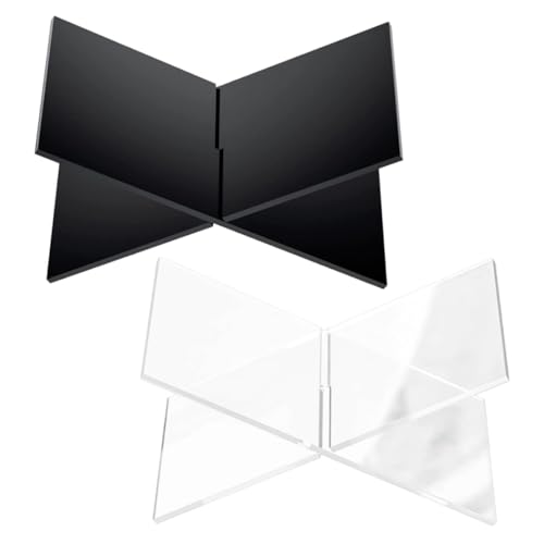 Lurrose 2 Sätze Moderner Langlebiger Bible Holder Stand für Küche und Schreibtisch Transparent Schwarz Ergonomisch für Lesen Rezept Magazinhalter Display Rack von Lurrose