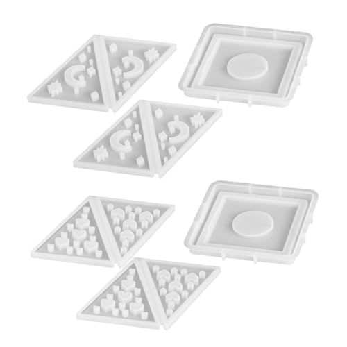 Lurrose 2 Sätze Silikon Kerzenhalter Formen Pyramidenform Teelicht Halter Silikonform für Harz Gießen Diy Dekoration Moon Star Herz Muster Langlebig Wiederverwendbar Kreative Geschenkidee von Lurrose