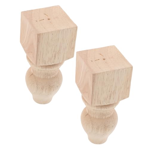 Lurrose 2 Stück Holz Möbelbeine Unbehandelt Stabile Quadratische Sofafuß Ersatz Füße für Sofa Couch Tisch Schrank Kommode für Wohnzimmer und Esszimmer von Lurrose