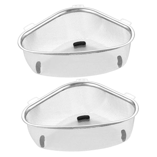 Lurrose 2 Stück Küchen Spülbecken Siebkorb Dreieckig Multifunktional Rostfrei Abflussfilter Restesieb Platzsparend Für Eckspüle Küchenspüle Drain Basket von Lurrose