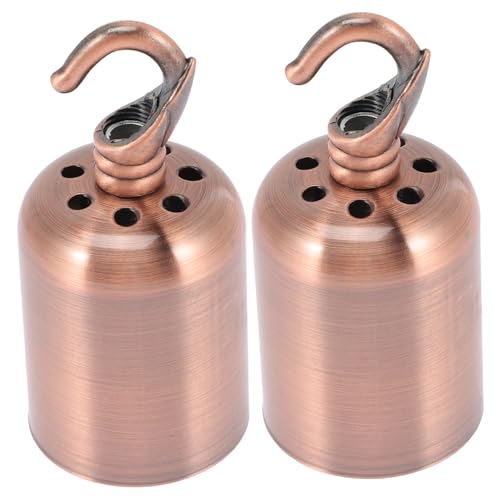 Lurrose 2 Stück Lampenfassung Keramik Fassung mit Gewinde Hitzebeständig für Schlafzimmer Wohnzimmer Büro mit Integriertem Haken zur Einfachen Befestigung von Lurrose