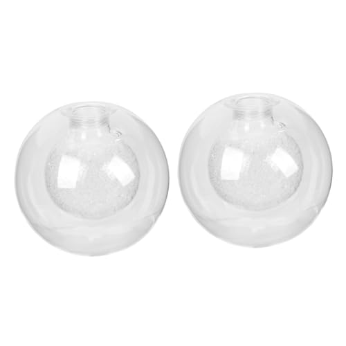 Lurrose 2 Stück Lampenschirm Fassung Doppelglas Kugelform Deckenleuchte Ersatzglas Lampenglas für Wohnzimmer und Pendelleuchte mit Warmem Diffusem Licht und Stilvollem Design von Lurrose