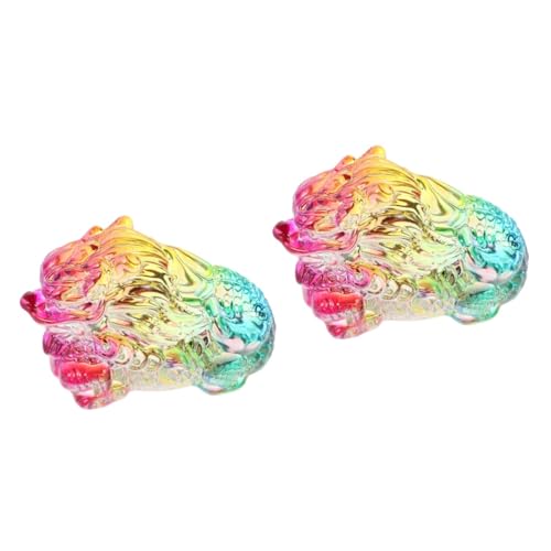 Lurrose 2 Stück Papiergewicht Zartes Drachendekor Drachen-Desktop-Ornament Desktop-Handwerk Drachenhandwerksdekor Drachenschmuck Kleines Drachenhandwerk Tischdekoration Glas von Lurrose
