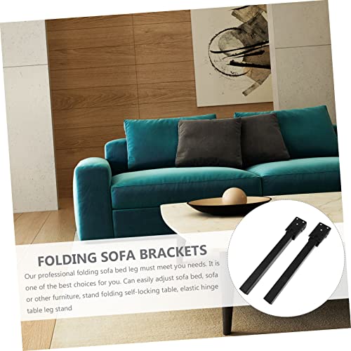 Lurrose 2 Stück Sofa Feet Hardware -Zubehör klappbares Schlafsofa Falten Klapphalterung Sofabeine ersetzen Möbelbeine selbstsicherndes Scharnierbeinzubehör a3 Stahl Schwarz von Lurrose
