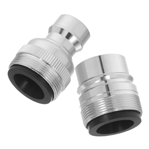 Lurrose 2 Stück Wasserhahn Adapter Feingewinde Messing Verchromt Waschmaschinen Spülmaschinen Anschlussstück Auslaufsicher Kompatibel für Küche und Waschraum von Lurrose