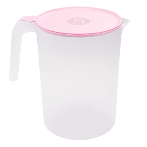 Lurrose 2. 5 L Kunststoffkrug Mit Deckel Durchsichtiger Eisteekrug Wasserkaraffe Für Wasser Tee Kaffee-Mixgetränke Rosa von Lurrose