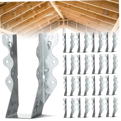 Lurrose 20 Stück Teiliges Set Verzinkte Balkenaufhänger Hurricane Ties Face Mount Holzbalkenhalter für Pergola Terrasse Wetterbeständig Hohe Tragkraft für Große Bauprojekte Geeignet von Lurrose