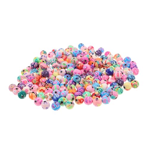Lurrose 200 Stück Bunte Polymer Clay Perlen Runde Blumen Spacer Perlen Für DIY Schmuckherstellung Armbänder Halsketten Zubehör von Lurrose