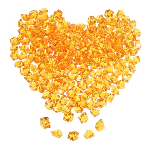 Lurrose 220 Stück Vasenfüller Vasenfüllmaterial Gefälschte Zerkleinerte Eissteine Gefälschte Felsen Gefälschtes Zerstoßenes Dekorative Steine ​​für Topfpflanzen Vase Rockt Orange Acryl von Lurrose