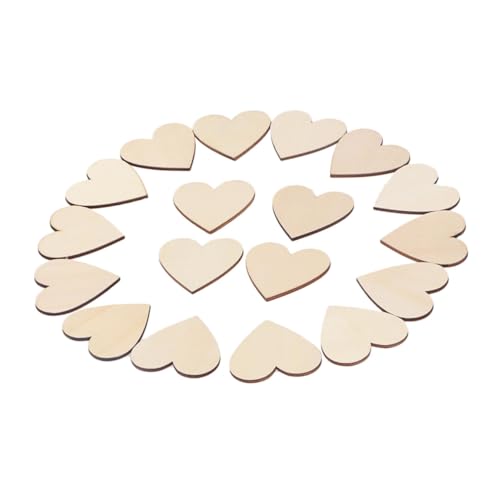 Lurrose 25 Stück Teiliges Holzherzen mit Rinde Naturfarbene Holzscheiben für DIY Basteln Beidseitig Geschliffen zum Bemalen Scrapbooking Verzieren und Handwerksprojekte von Lurrose