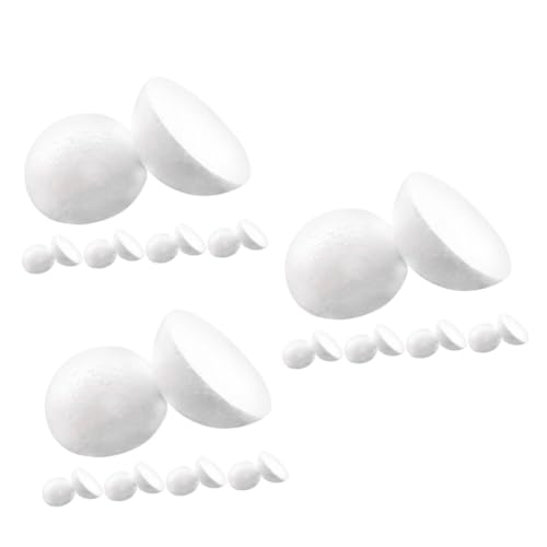 Lurrose 3 Sätze DIY -handwerksbedarf Bastelschaum Schaum Handwerk Runder Schaum Schaumstoff-halbkugel Kleine Styroporkugeln Schaumkugeln Basteln Schaumrohlingdekor Weiß 10 Stück * 3 von Lurrose