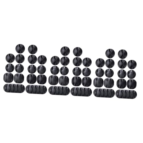 Lurrose 3 Sätze Teiliges Kabelmanagement Desktop Kabelhalterung Für Tv Pc Und Laptop Selbstklebende Kabelclips Schwarz Für Zuhause Und Büro Große 16 Stücke * 3 von Lurrose