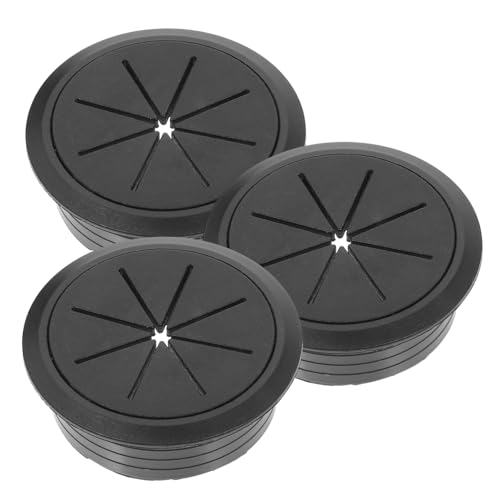 Lurrose 3 Stck. Kabellochabdeckung Desktop Draht für screibentisch Schreibtisch kabelmanagement Schreibtischkabelabdeckung Kabelverwaltung kabelmanagment Kabellochstopfen Plastik pp Black von Lurrose