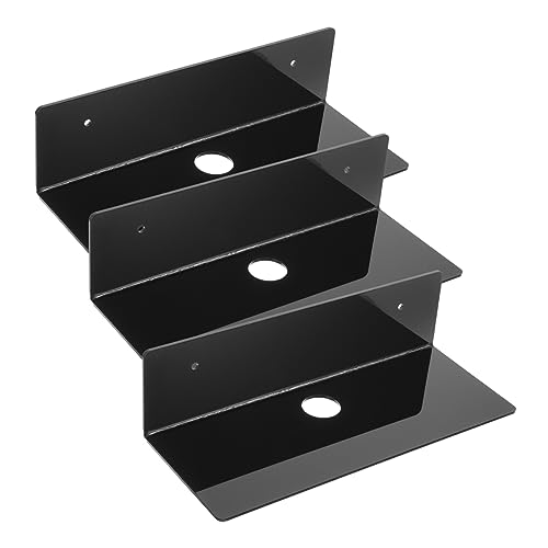 Lurrose 3 Stück Acrylic Wandregal Teiliges Selbstklebendes Schweberegal für Badezimmer Büro Design Langlebig Installieren Transparentes Acrylmaterial von Lurrose