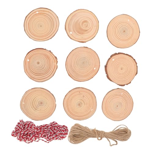 Lurrose 30 Stk. Rundscheiben aus Kiefernholz Holzrohlinge zum Basteln Holz zum Basteln Holzscheiben mit Löchern mit Loch kleine unfertige Naturholzscheiben Holzhandwerk hölzern von Lurrose