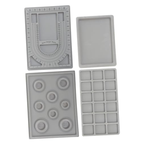 Lurrose 4 Stück Aufbewahrung Im Perlendesign Bretter Perlen-Organizer-Fach Perlenmatte Makramee-perlen Perlen-designbrett Perlen-Design-Boards Anzeige Tabletts Perlenschale Plastik Grey von Lurrose