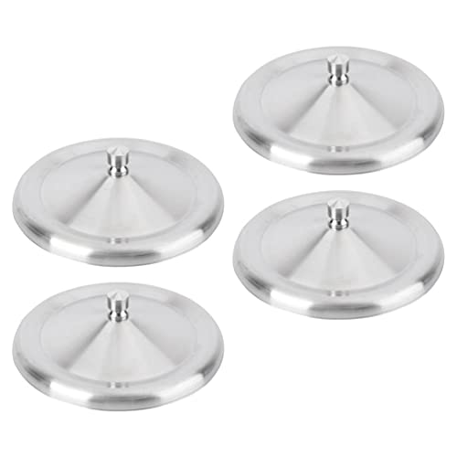 Lurrose 4 Stück Edelstahl-Tassendeckel, Ersatzdeckel, Metall-Kaffeetassenabdeckung, Teeglas, Anti-Staub-Getränkeabdeckung für Zuhause, Kaffee, Küche, 10 cm, Silber von Lurrose