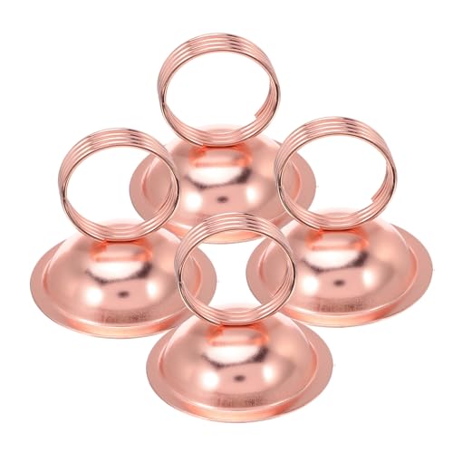 Lurrose 4 Stück Metall Memo Halter Clips mit Starkem Griff Eleganter Runder Kartenhalter in Roségold Stabiler Papierhalter Fotohalter für Büro Zuhause und Veranstaltungen Ordnet von Lurrose