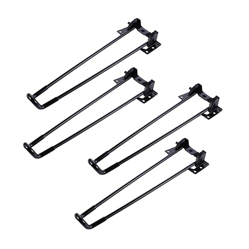 Lurrose 4 Stück Metalltischbeine Schwarze Haarnadel-tischbeine Falten Klappbare Tischbeine Heavy Duty Klappbares Schreibtischbein Unterstützung Bett Klapptisch Eisen von Lurrose