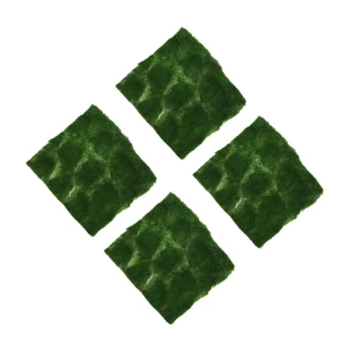 Lurrose 4 Stück Simulierte künstliche Moos-Wohnaccessoires kunstrasenmatten mikrolandschaft Gras-Ornament Grass Rug Faux Greeny Moosmatte Kunststoff-Rasendekor Simulation Grasmatte Plastik von Lurrose