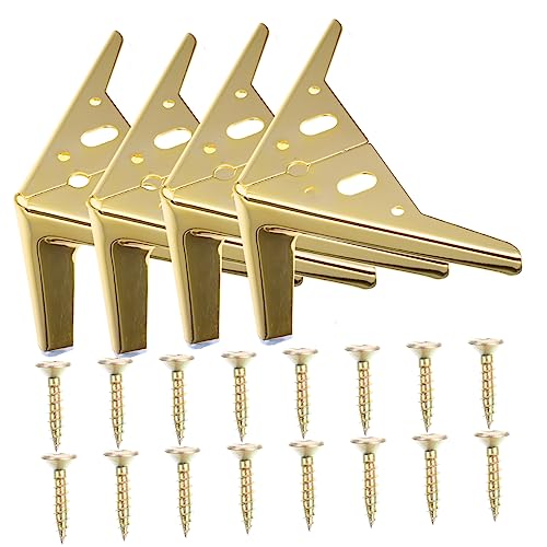 Lurrose 4 Stück Stützfüße ersatzteile für gartenmöbel bettfüsse bettfuß Tischbeine stützfuß Couch Unterstützung Stützbeine für Möbelbetten Patas para muebles kaltgewalzter Stahl Golden von Lurrose