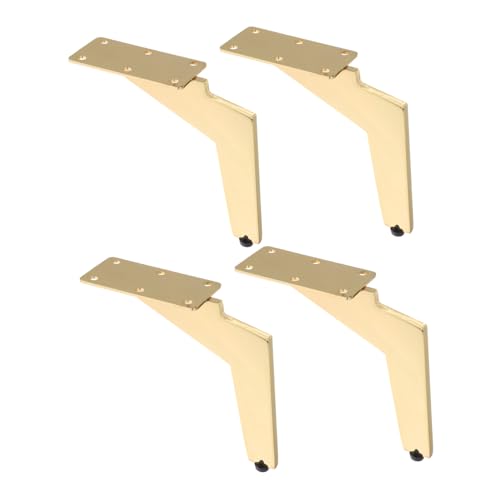 Lurrose 4 Stück Teiliges Metall Möbelfüße Gold Stabiles Dreieck Design rutschfest und Kratzfest Robuste Ersatz sofabeine für Tv ständer Beistelltische und Schränke Einfache Montage von Lurrose