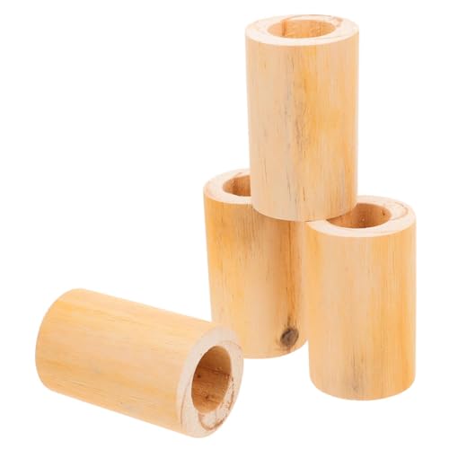 Lurrose 4 Stück Zylindrische Stützen für Sofa Bett Kommode Tisch Unbehandelte Holzbasis mit Innendurchmesser Höhenverstellung Stabil und rutschfest von Lurrose