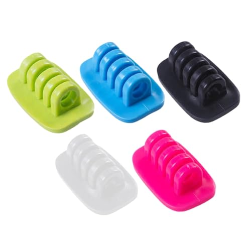 Lurrose 5 Stück Multifunktionale Kabel Organizer Selbstklebende Kabelhalter zur Effektiven Kabelverwaltung für Büro Zuhause Schreibtisch für Bessere Übersicht von Lurrose