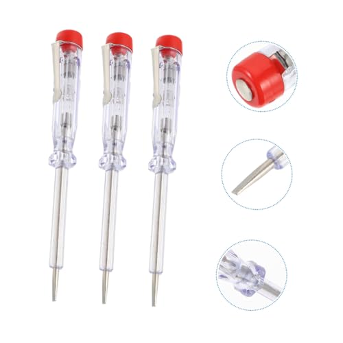 Lurrose 5 Stück Teiliges Spannungsprüfer Schlitzschraubendreher Kompakter Stromkreistester mit Neonröhre Elektrischer Draht Kabelprüfer Praktisches Design mit Clip für Elektrikergebrauch von Lurrose