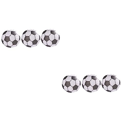 Lurrose 6 Stck Fußball Papierlaternen für Kinderzimmer Kindergarten Klassenzimmer Dekorative Hängelampen DIY Bastelset Geruchlos Pädagogisch von Lurrose